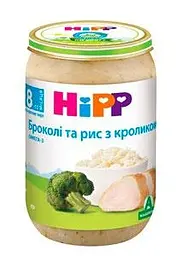 Пюре HiPP Брокколи и рис с кроликом, 220 г