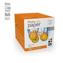 Фотопапір ColorWay глянцевий 230 г/м², 10х15, 1000 арк. (PG23010004R)