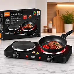 Двоконфоркова плита RAF / Електрична плита 8020BB 2000 Вт - мініатюра 4