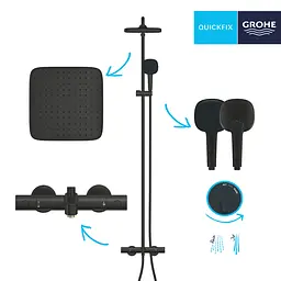 Душова система термостатична Grohe QuickFix Vitalio Comfort System 250 269842431, Чорний матовий - мініатюра 6