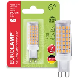 Лампочка Eurolamp LED G9 6W 600Lm 3000K (LED-G9-0630(220)) - мініатюра 2