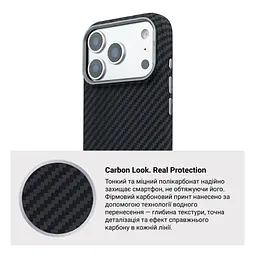 Чохол до мобільного телефона Armorstandart LikeCarbon2 MagCase Apple iPhone 17 Pro Carbon Black (ARM86258) - мініатюра 7