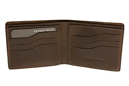 Портмоне чоловіче шкіряне Onda коричневе GRANDE PELLE 11.5х9х2 см acs0032115 - мініатюра 2