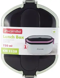 Ланч-бокс Snack пластик та нержавіюча сталь Kamille 750 мл kuh0007599 - мініатюра 7