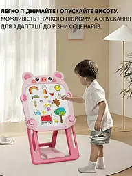 Мольберт дитячий двосторонній магнітний Свинка з набором складаний, рожевий (8253926484) - мініатюра 9