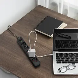 Мережевий подовжувач Videx Oncord з/з 5 п 3 м (3x1.5 мм) з кнопкою чорний (VF-PD53G-B) - мініатюра 10