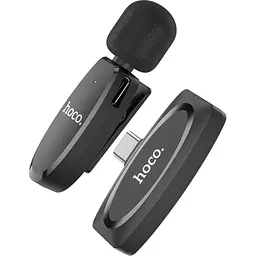 Мікрофонна радіосистема Hoco L15 Crystal USB-C Black (789037) [158597] - мініатюра 2