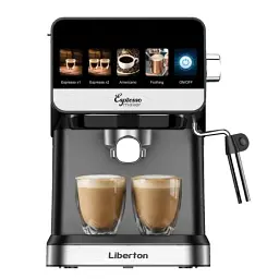 Кофеварка рожковая Liberton LCM-2209 Inox/Black, 1050W, 1.5 л