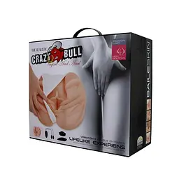 Мастурбатор Crazy Bull Real Vagina and Anal з вібрацією вагіна та анус, 22.5 см (тілесний) - мініатюра 5