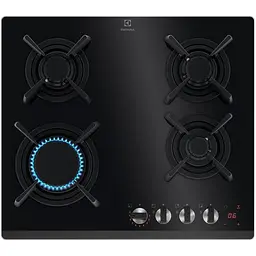 Варильна поверхня газова на склі Electrolux 60 см чугун електрон. керування Hob2Hood чорний