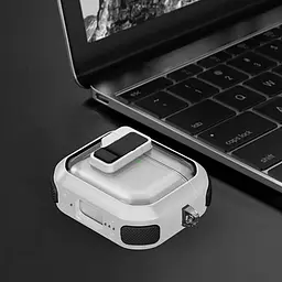 Футляр протиударний Locking Button для навушників Airpods 3 White - мініатюра 5