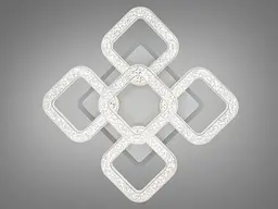 Люстра стельова LED Diasha S2205/4+1WH, 65W, 3200K-6500K, білий акрил, сучасний стиль з диммером та пультом - мініатюра 3