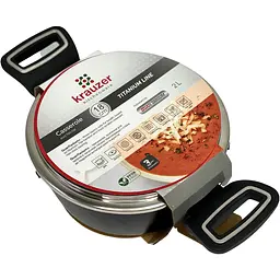 Жаровня Krauzer Titanium Line, з кришкою, 20 см, 2,5 л (78116) - мініатюра 5