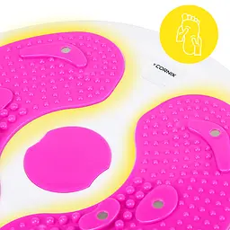 Диск здоров'я для талії Cornix Twisting Waist Disc з еспандерами White/Pink XR-0447 - мініатюра 3