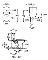Унітаз-компакт Roca Debba A34P998000 з кришкою Soft Close, Білий - мініатюра 2