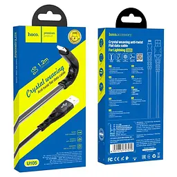 Кабель Hoco U105 Pisces Cable USB to Lightning 2,4A 1,2m Black - мініатюра 2