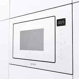Мікрохвильова піч Gorenje вбудовувана 25л 900Вт гриль дисплей приготування на кількох рівнях білий - мініатюра 2