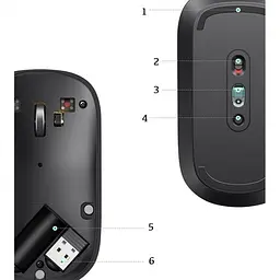 Бездротова мишка комп'ютерна Ugreen Portable Wireless Mouse MU001 чорна (UGR-90374) - мініатюра 2
