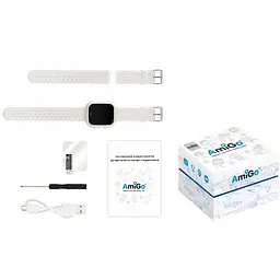 Smart Watch AmiGo GO009 Camera+LED WIFI White UA UCRF - мініатюра 3