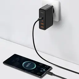 Адаптер мережевий - блок - зарядний пристрій BASEUS GaN2 Pro 4 порти 100 W 5 A (CCGAN2P-L02) білий - мініатюра 9