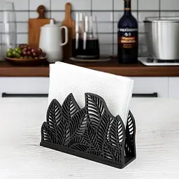 Дерев'яна серветниця VANZA LEAF stand S чорна - мініатюра 3
