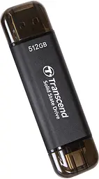 Портативний SSD Transcend 512GB USB 3.1 Gen 2 Type-A + Type-C ESD310 Чорний teh0024710 - мініатюра 2