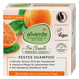 Твердий шампунь Alverde Naturkosmetik Pro Climate з ароматом мандарина та базиліка 60 г