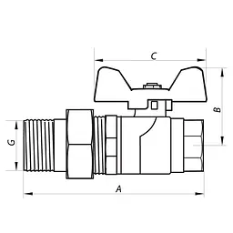 Кран кульовий з американкою 3/4" ГШМ (NF.921) Nolf NF2962 - мініатюра 2