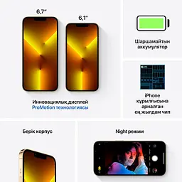 Смартфон Apple iPhone 13 Pro Max 128GB Gold Model A2643 (Grade A) Seller Refurbished - мініатюра 9