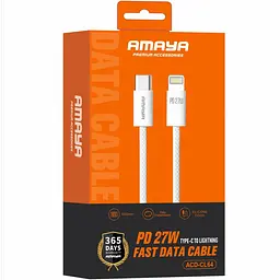 Дата кабель Amaya CL64 Type-C to Lightning 27W (1m) White - мініатюра 2