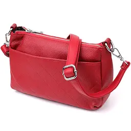 Жіноча шкіряна сумка з двома зручними ремінцями Vintage 22927 червона - мініатюра 2