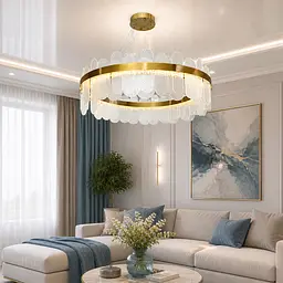 LED-люстра під латунь Diasha 803/800SGD золото, кришталева, 165 Вт, 80 см, 16-25m2 - мініатюра 2
