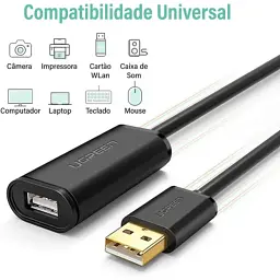 Дата кабель USB 2.0 AM to AF 20.0m Active black Ugreen (10324) - мініатюра 2