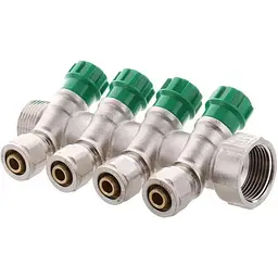 Колектор вентильний з фітингом Koer KR.1124-4 1"x4 ways KR2834