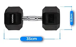 Гантель шестигранна Thunder 15 кг (HEXAGONAL-DUMBBELLS-15KG) - мініатюра 5