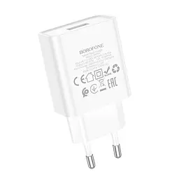 Адаптер мережевий BOROFONE Aspirer single port charger BA74A сам блок в розетку - мініатюра 2
