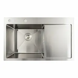 Кухонна мийка нержавійка 78x48 L Platinum Handmade (два отвори, круглий сифон 3,0/0,8), Нержавіюча сталь