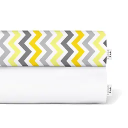 Набір простирадло полуторне 155х240 WHITE / YELLOW ZIGZAG COSAS (4822052057292)