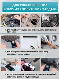 Ендоскоп професійний із РК 4.3 дюйма 5.5мм 10м MicroSD IP67 1 камера, P40 - мініатюра 8