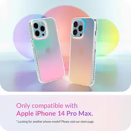 LONLI - для iPhone 14 Pro Max (6,7 дюйма) - Флуоресцентний райдужний напівпрозорий матовий чохол - Серія Just in Case - мініатюра 3