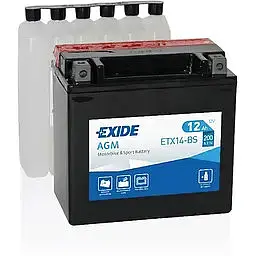 Мото акумулятор EXIDE AGM 6СТ-12Ah Аз 12В 200А (EN) ETX14-BS