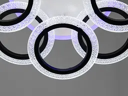 Стельова LED-люстра з пультом, диммером та підсвічуванням 135 Вт Diasha 2408/4+4BK LED 3color dimmer - мініатюра 4
