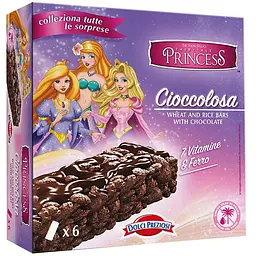 Батончик Dolci Preziosi Principesse Пшенично-рисовий з какао, шоколадом і витамінами 120 г (6 шт. х 20 г) - мініатюра 2