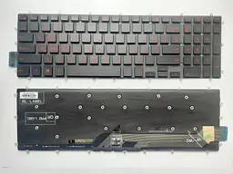 Клавіатура для ноутбуків Dell Inspiron 15-3579, 5567, 7566, Vostro 5568 з підсвічуванням (червоні символи) RU/US High