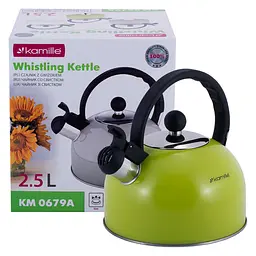 Чайник із свистком Kamille KM-0679А 2.5 л зелений - мініатюра 8