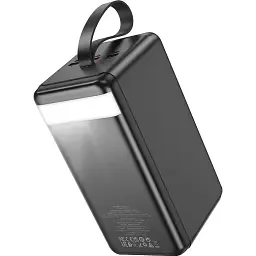 Портативна батарея Powerbank Hoco J123D Element 22.5W+PD20W with LCD and LED-lamp 90000mAh Black - мініатюра 3
