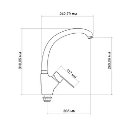 Змішувач для кухні Lidz Tani 007F (k40) LDTAN007FCRM44970 Chrome - мініатюра 2