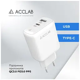 Зарядний пристрій ACCLAB AL-TC220 (1xUSB, 1xUSB-C) (1283126556494) - мініатюра 5
