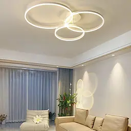 Стельова LED люстра в білому кольорі на 3 кільця Line.F A 8008/3 WH