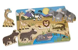 Дерев'яна рамка-вкладиш Melissa&Doug Сафарі 7 елементів (MD19054) - мініатюра 2